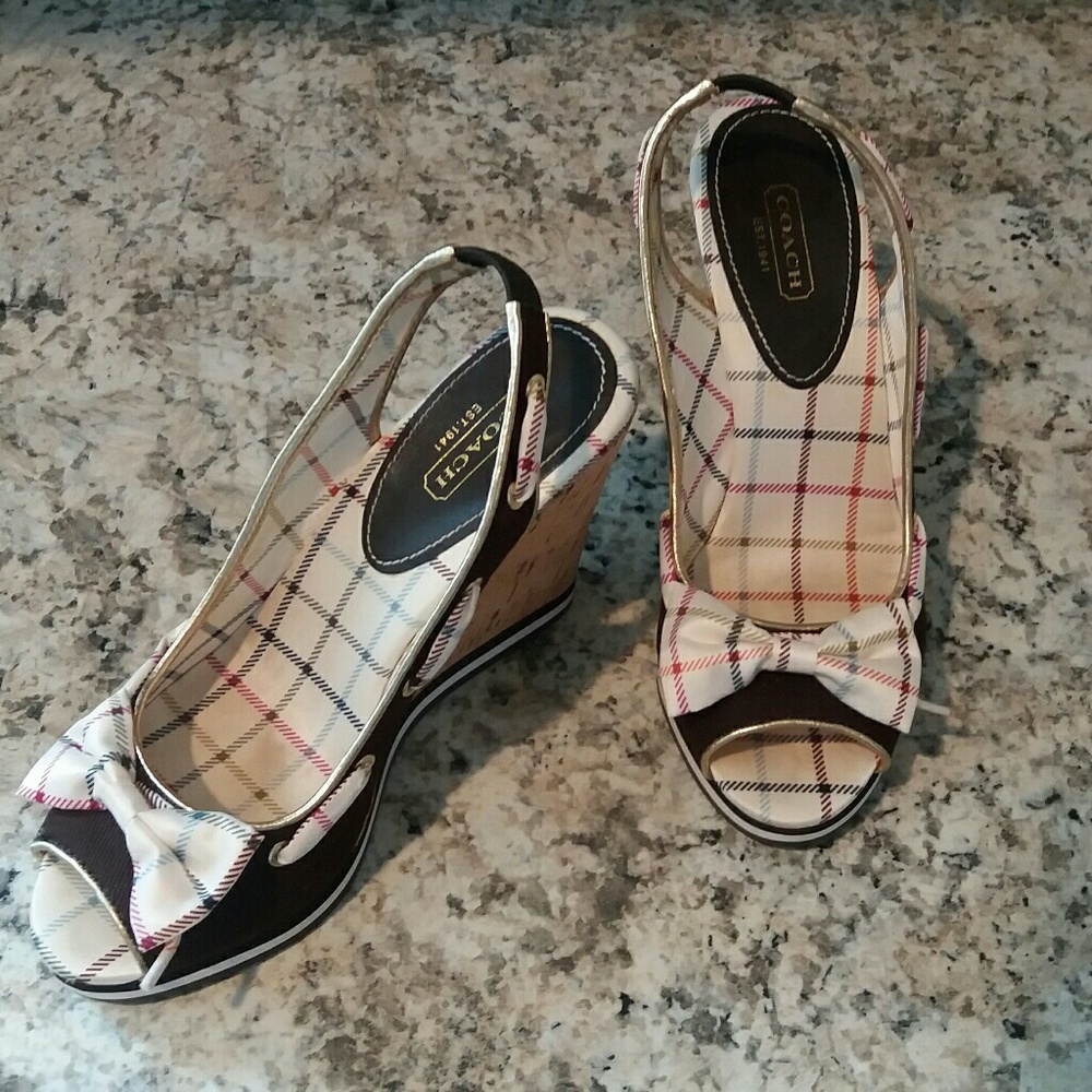 Coach wedge sandals size 8M